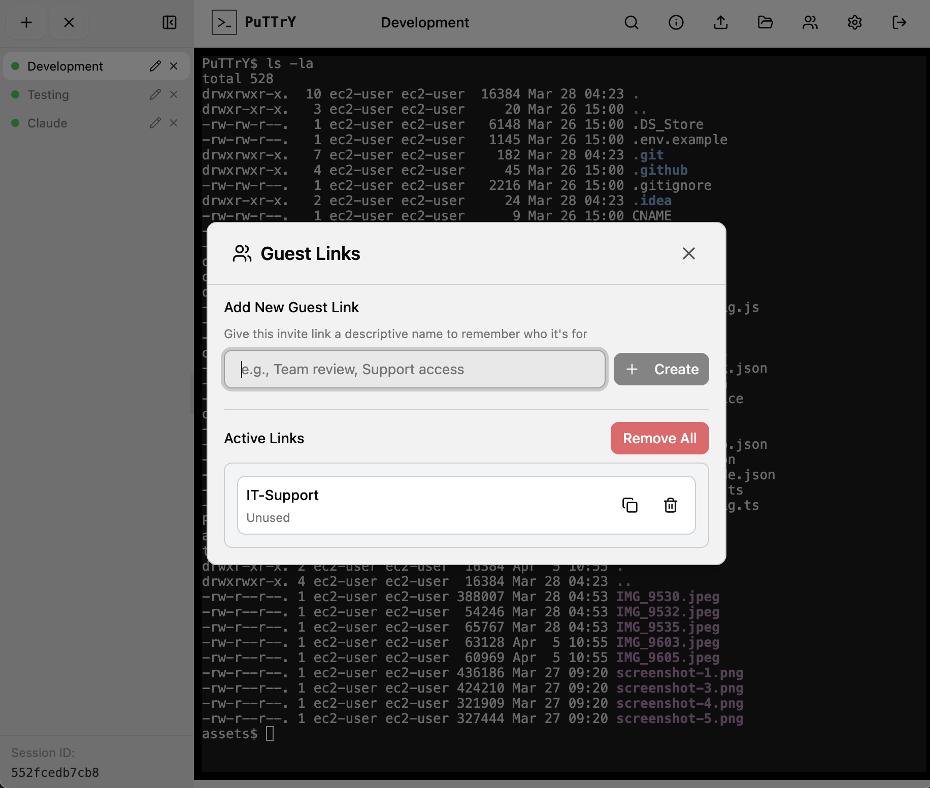 PuTTrY - Guest Links Panel